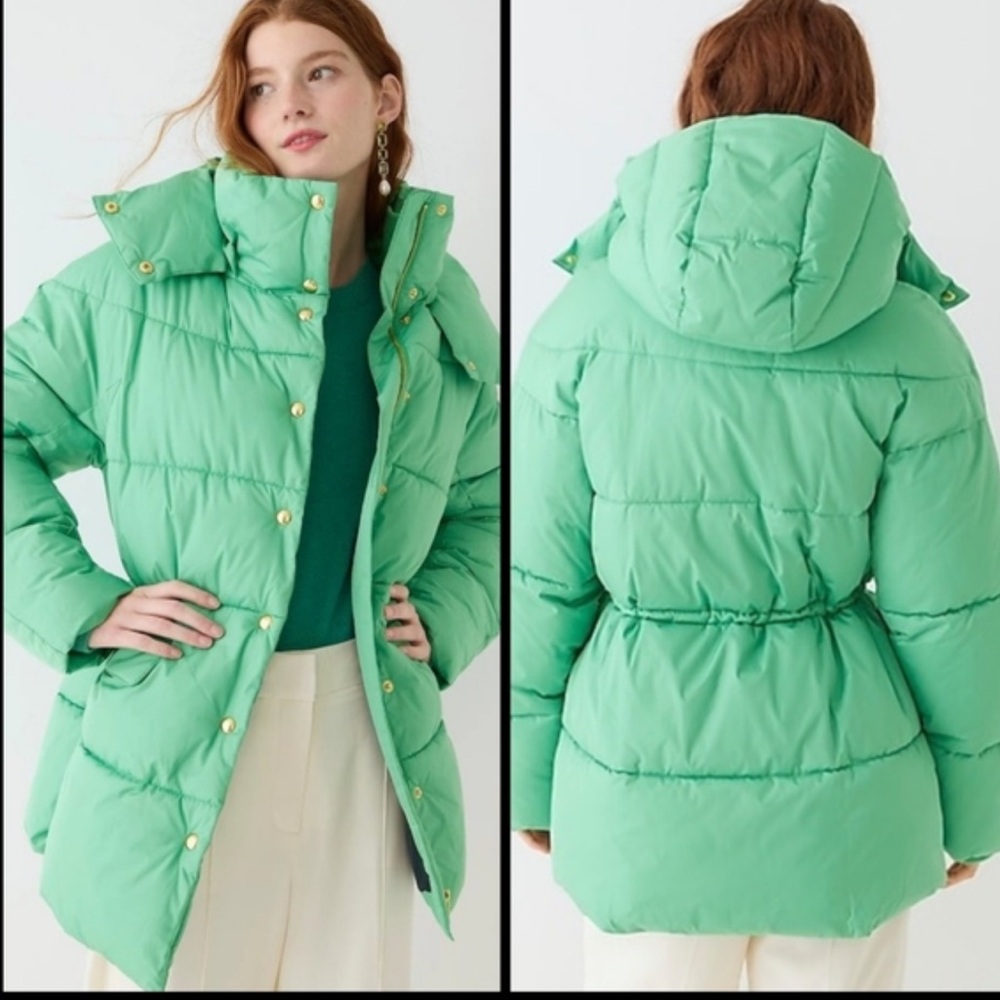 NWOT J. Crew Women's New Chateau Puffer
Coat - Classic Green